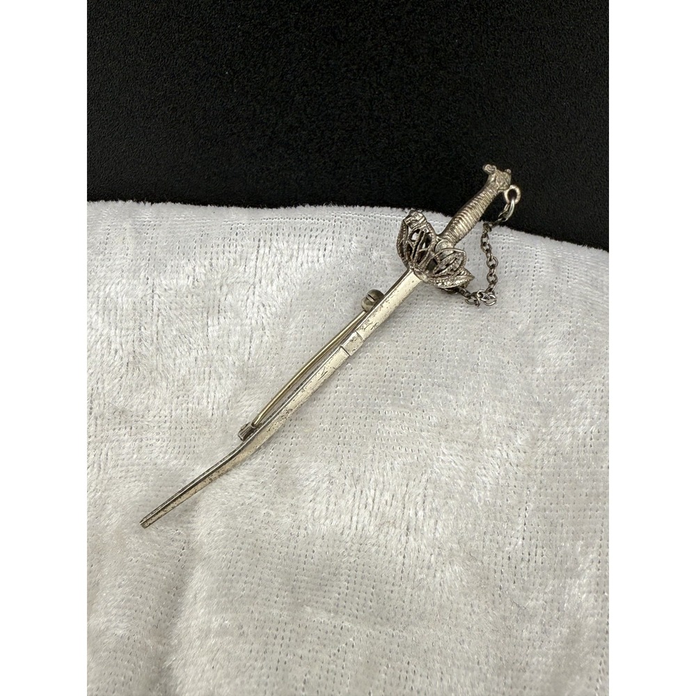 Vintage Sterling Silver Sword‎ Brooch